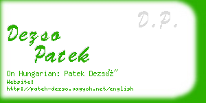 dezso patek business card